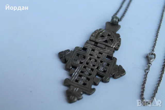 Стар сребърен възрожденски кръст, снимка 2 - Антикварни и старинни предмети - 50380182