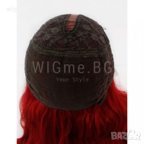 НОВА дълга червена на вълни перука ЛЕЙС ФРОНТ Летиша- ОТЛИЧНО КАЧЕСТВО!, снимка 5 - Аксесоари за коса - 26096385