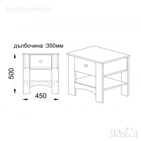 Нощно шкафче модел Ретро 262, снимка 2 - Шкафове - 53559925