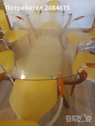 Кухненска маса с стъклен плот , снимка 3 - Маси - 43551865