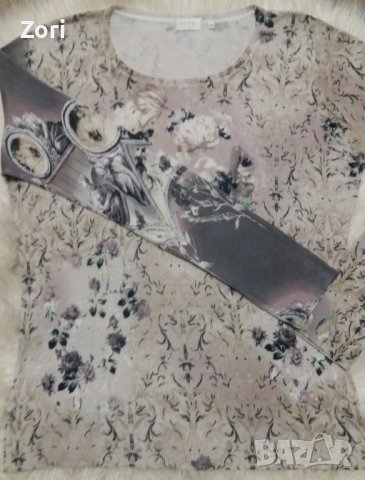 Блуза от много мекичко фино и еластично плетиво в нежен пейсли принт, снимка 4 - Блузи с дълъг ръкав и пуловери - 43623122