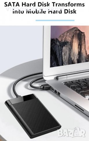 Портативна Външна Кутия за Харддиск 2.5" USB3.0 SATA HDD External Case SSD Box SATAIII Адаптер+Кабел, снимка 9 - Външни хард дискове - 40150379
