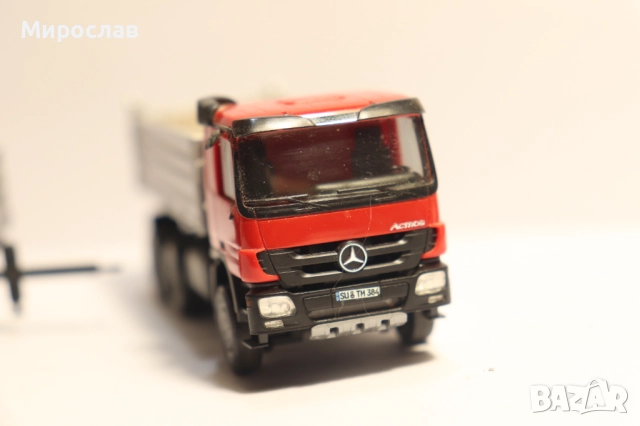 HERPA 1/87 H0 MERCEDES САМОСВАЛ ГОНДОЛА КАМИОН МОДЕЛ, снимка 9 - Колекции - 52725319