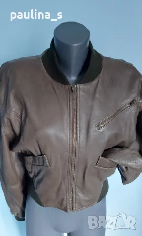 Винтидж / Рядка находка / Естествена кожа яке "Clan" / голям размер , снимка 2 - Якета - 48052592