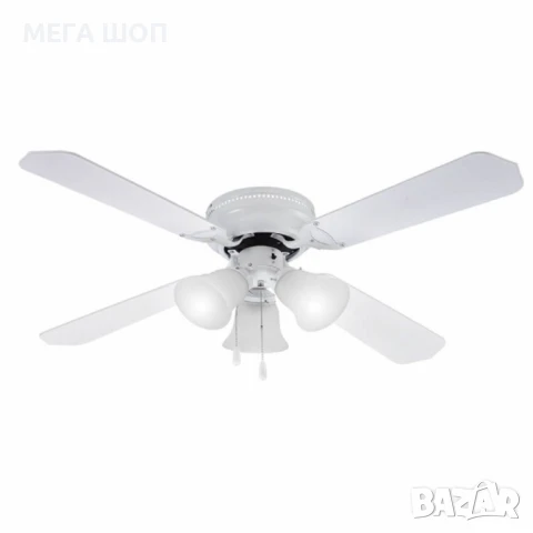 Таванен вентилатор с осветление Muhler MCF4262W N – 107 см, 4 перки, 3xE27, 55W, MDF