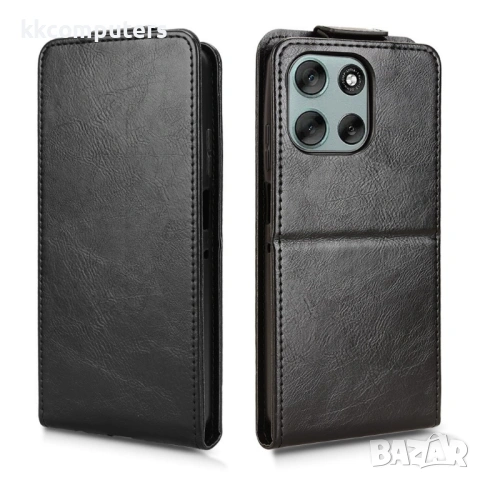 Вертикален Кожен Калъф за Motorola Moto G56 5G - Флип, Магнитен, Стойка, Слот за Карта, Вкл. Протект, снимка 8 - Резервни части за телефони - 53507979