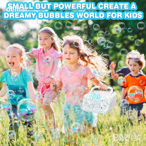 Машина за балончета - 22000+ балончета в минута, захранвана от USB или батерии, бяла, снимка 2 - Образователни игри - 53604764