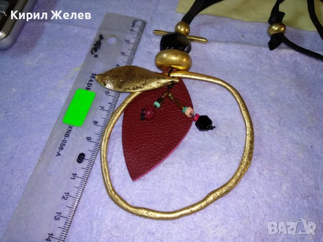 ДЕБЕЛО ПОЗЛАТЕНО ЕТНО - АРТ ФЛОРАЛНО КОЛИЕ МЕДАЛЬОН 34671, снимка 9 - Колиета, медальони, синджири - 39201030