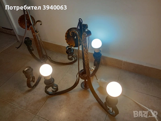 Стари полюлей от ковано желязо 2 броя еднакви , снимка 9 - Антикварни и старинни предмети - 53207700