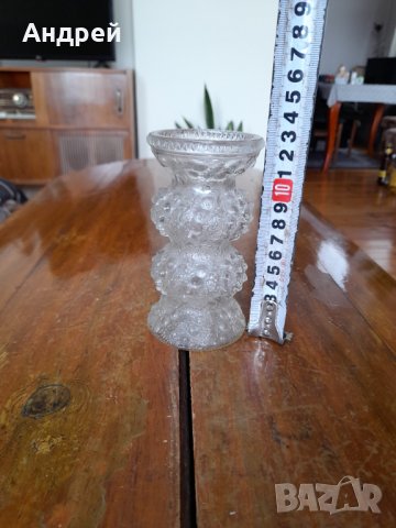 Стара стъклена ваза #10, снимка 2 - Антикварни и старинни предмети - 39095950