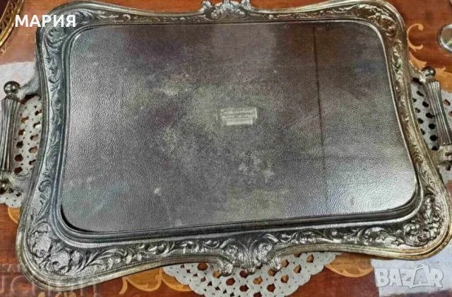 Уникален поднос Brevettato сребърно покритие , снимка 4 - Антикварни и старинни предмети - 49232300