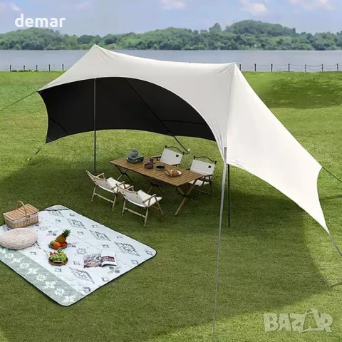 HipierFx 3x5m преносима плажна палатка с 2 пръта, къмпинг брезент за плаж, снимка 5 - Палатки - 51243547