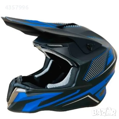 Кросова каска, За мотор, Атв, Велосипед, M и L размер, Черен със син