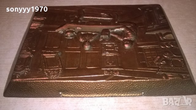 картина-мед/месинг-на масата-внос франция-26х19см, снимка 9 - Колекции - 26944534