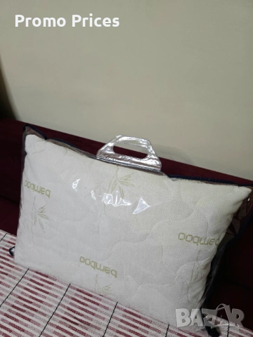 -50% Възглавница Bamboo Cloud с парчета мемори от Sleepy, снимка 3 - Възглавници - 53076816