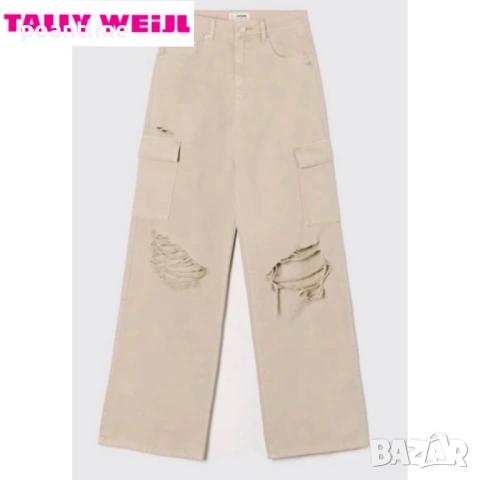 НОВО! Tally Weijl дънкови гащи широк крачол накъсан ефект