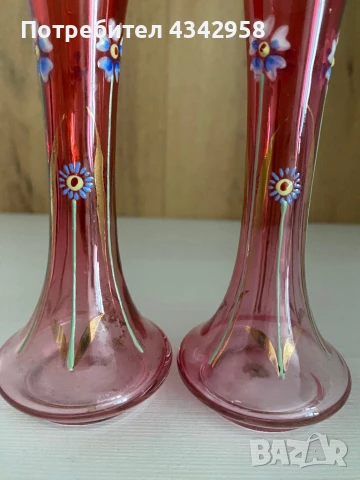 Бохемия.Ретро мини вази. Германия , снимка 3 - Антикварни и старинни предмети - 50679039