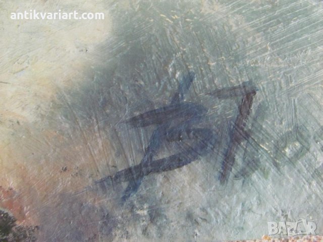 Картина Буря в Планината масло върху фазер,подпис, снимка 2 - Картини - 27824913