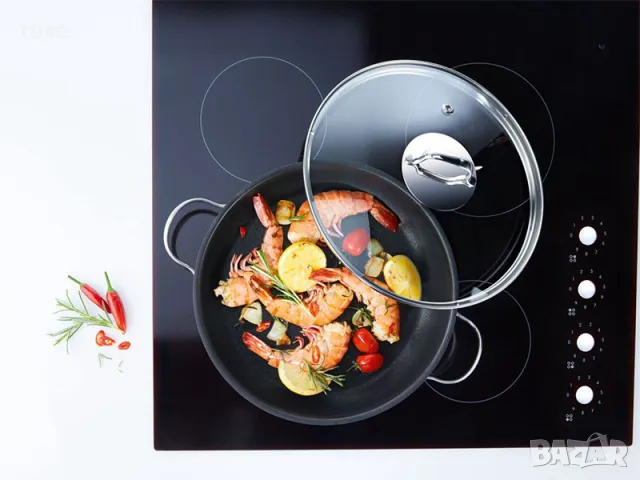 НОВИ! Тиган за задушаване 28см с капак съд за готвене, снимка 8 - Съдове за готвене - 49786528