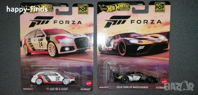 Hot Wheels Premium Pop Culture Forza `17 Audi RS 6 Avant, 2016 Ford GT Race/ Course