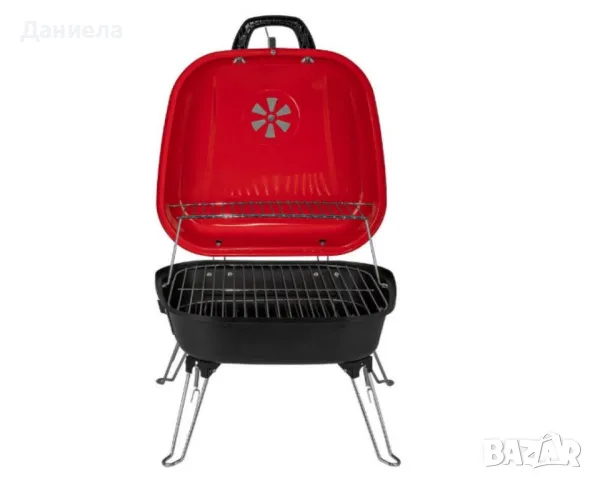 Барбекю Muhler, червено с капак, 40x40cm, снимка 2 - Барбекюта - 49920891