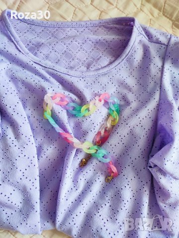 виолетова блуза, снимка 3 - Тениски - 36923489