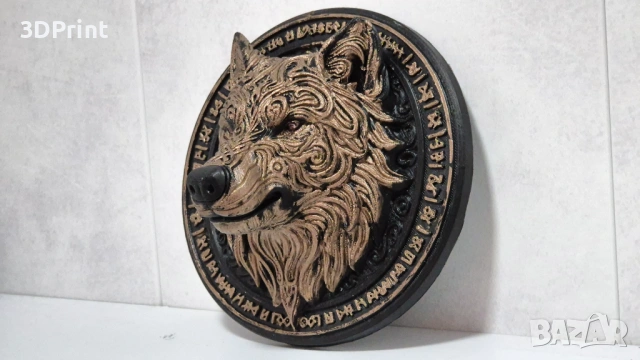 Фигурка Wolf Head / Вълча глава статуетка за стена, снимка 2 - Декорация за дома - 53281415