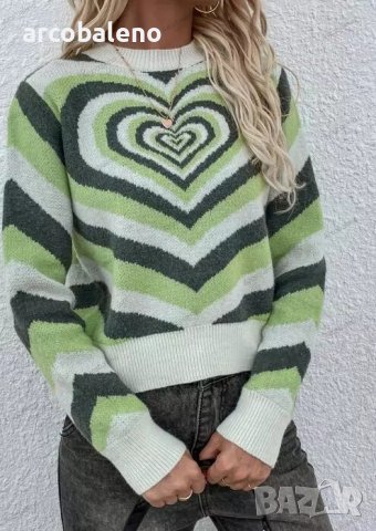 Дамски ежедневен пуловер с обло деколте, 4цвята - 023