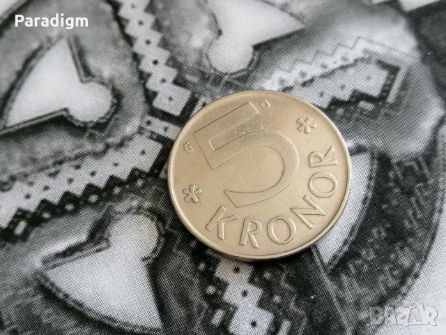 Mонета - Швеция - 5 крони | 1991г.