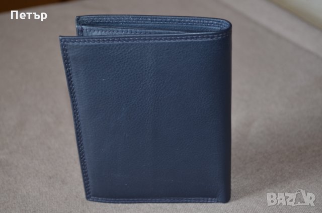 Mano 1919 MOLLIS M19850 Blue тъмносин вертикален портфейл до 13 карти, снимка 4 - Портфейли, портмонета - 32739448