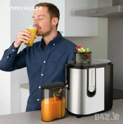 Сокоизстисквачка Taurus LIQUAFRUITS PRO COMPACT – 600W, 2 скорости, 65мм отвор, неръждаем филтър, снимка 5 - Други - 51528817
