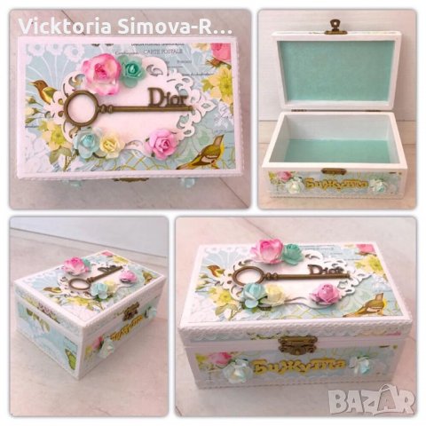 Дървени кутии за бижута, сватба, за чай, за рецепти, салфетници, снимка 4 - Декорация за дома - 27993849