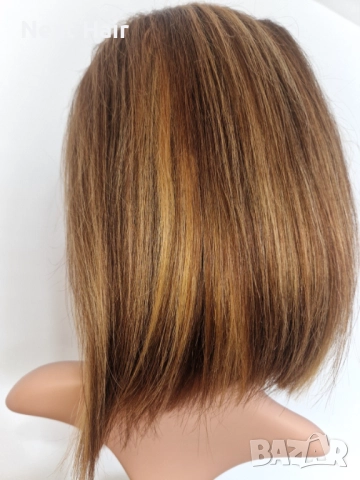 Естествена медено руса перука със светли кичури и дантела 13х4, снимка 9 - Аксесоари за коса - 52026706