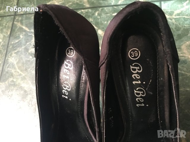 Черни обувки на ток номер 39, снимка 5 - Дамски елегантни обувки - 40564834