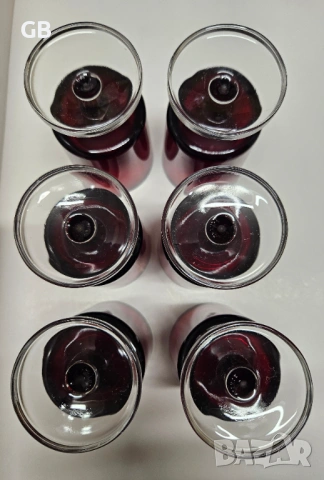 Ретро сервиз френски червени чаши на столче, снимка 7 - Чаши - 53477030