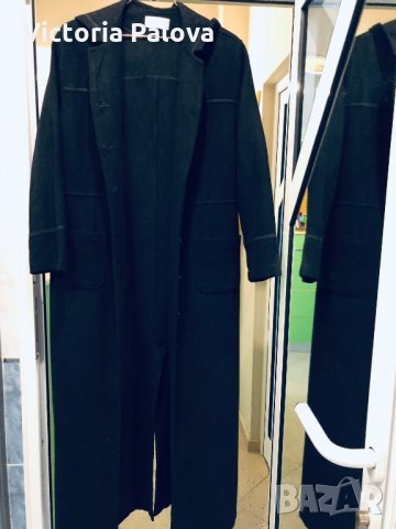 🇮🇹 Италианско дълго дизайнерско палто-жилетка  DI-LA, снимка 12 - Палта, манта - 28324840