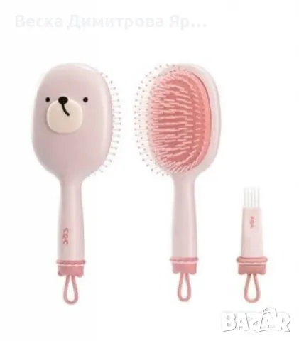Четка за коса с четчица за почистване в два забавни варианта, снимка 5 - Аксесоари за коса - 47557540