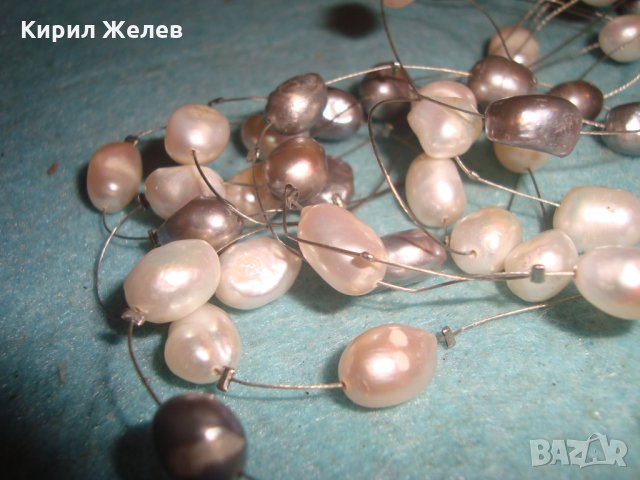 АРТ КОЛИЕ 100% ЕСТЕСТВЕНИ БЕЛИ и ЧЕРНИ ПЕРЛИ и 2 БИЖУТА - БОНУС 27118, снимка 6 - Колиета, медальони, синджири - 35078602
