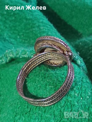 18-19 ВЕК ВЪЗРОЖДЕНСКИ СРЕБЪРЕН ТЮРКОАЗЕН ПРЪСТЕН МАЙСТОРСКА КУЮМДЖИЙСКА ИЗРАБОТКА 8351, снимка 3 - Антикварни и старинни предмети - 33737036