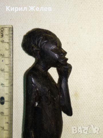 СТАРИННА АФРИКАНСКА АБАНОСОВА СТАТУЕТКА Ръчна ТРАДИЦИОННА МАЙСТОРСКА АРТ РАБОТА ФИГУРА АБАНОС 41415, снимка 4 - Антикварни и старинни предмети - 43588053