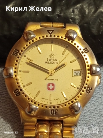 Марков часовник SWISS MILITARY AUTOMATIC SWISS MADE стил и класа 51525, снимка 2 - Мъжки - 52376481