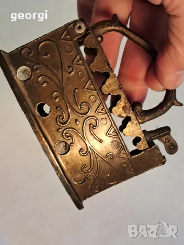 ретро малка бронзова ютия 21/4, снимка 5 - Антикварни и старинни предмети - 49175749