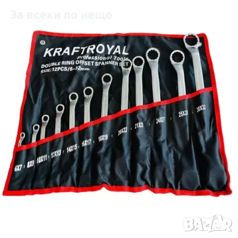 Комплект звездогаечни ключове лули 6 – 32 мм 12 части KraftRoyal, снимка 3 - Други инструменти - 49248707