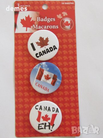  Сет от 3 броя метални значки - Канада, снимка 2 - Други ценни предмети - 27006264