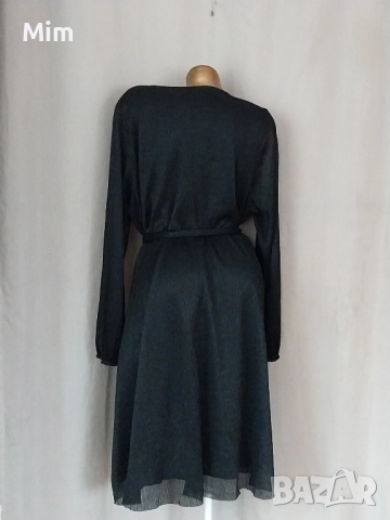 3XL Черна рокля солей с дълъг ръкав , снимка 5 - Рокли - 52183683