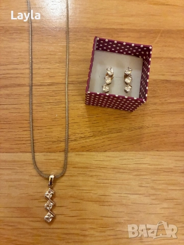 Колие с обеци, снимка 3 - Бижутерийни комплекти - 53099171