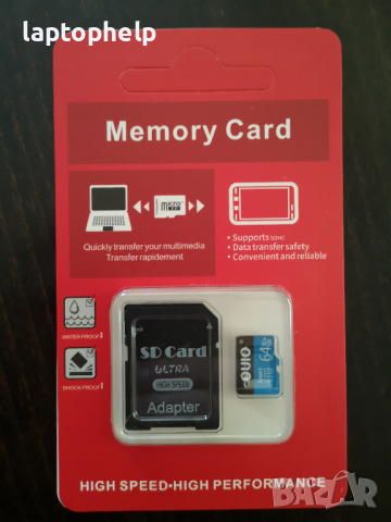 64GB MicroSD карта памет Class 10 U1 SD карта, снимка 1