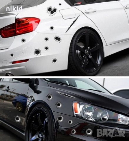 3D стикер лепенка за автомобил кола Дупки от Куршуми драскотини надиране