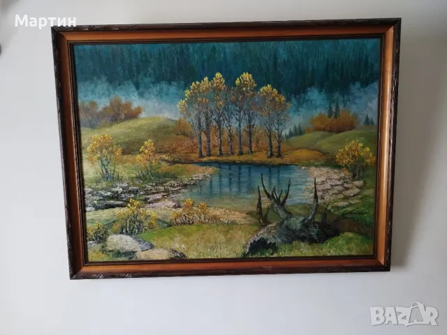 Майсторска картина от Ст.Калинов - Масло на платно със дървена рамка - размери - 146см - 118см. (11, снимка 3 - Картини - 10137679