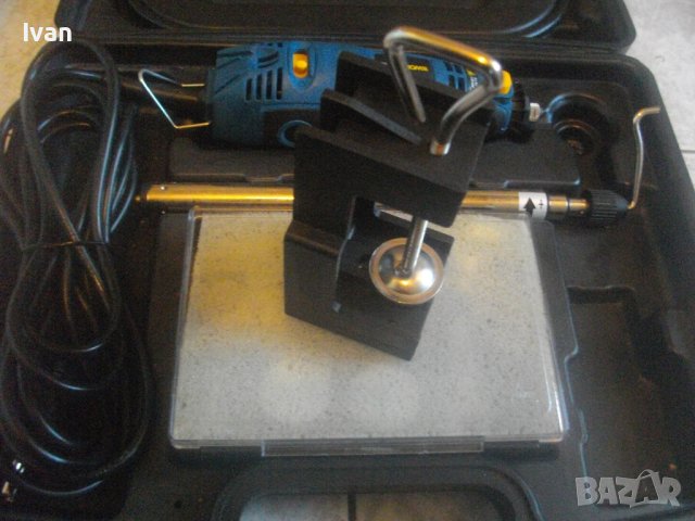 Нова Немска Ел. Мини Дрелка-Шлифовалка -Пълен Комплект-Гъвкаво Рамо/Стойка/Кутия Аксесоари-WORKZONE, снимка 2 - Други инструменти - 43384836